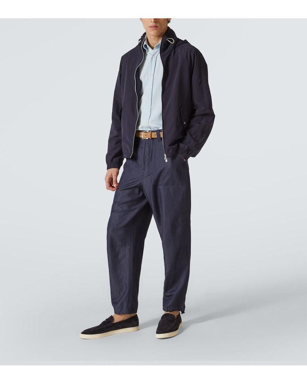 Brunello Cucinelli Blue Technical Jacket for men