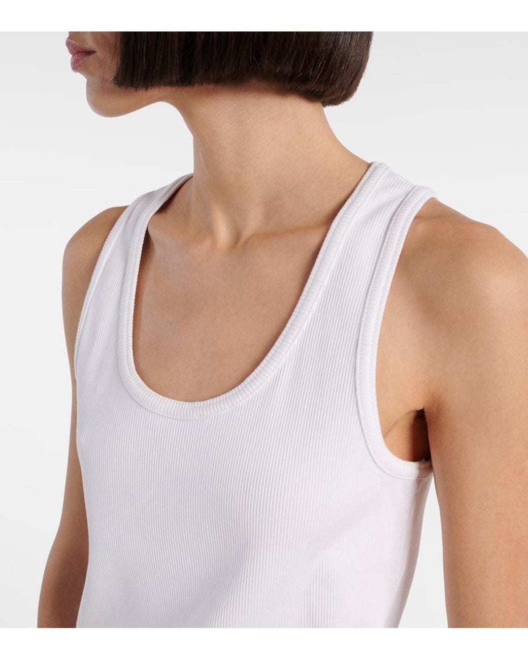 Bottega Veneta White Cotton-blend Tank Top