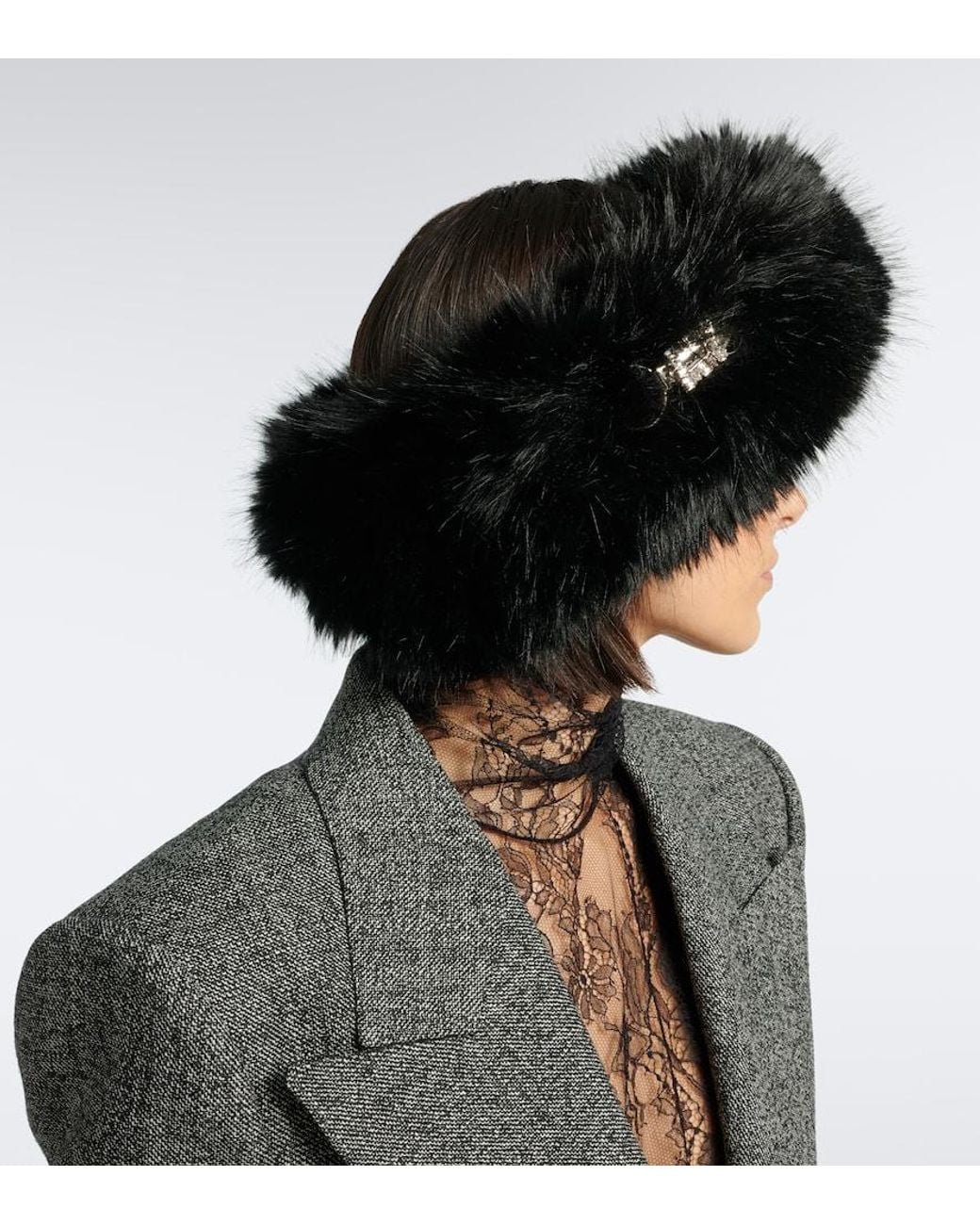 Roger Vivier Black Tres Vivier Embellished Headband