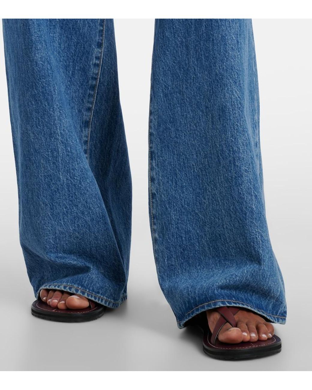 SLVRLAKE Denim Blue Eva High-Rise Wide-Leg Jeans