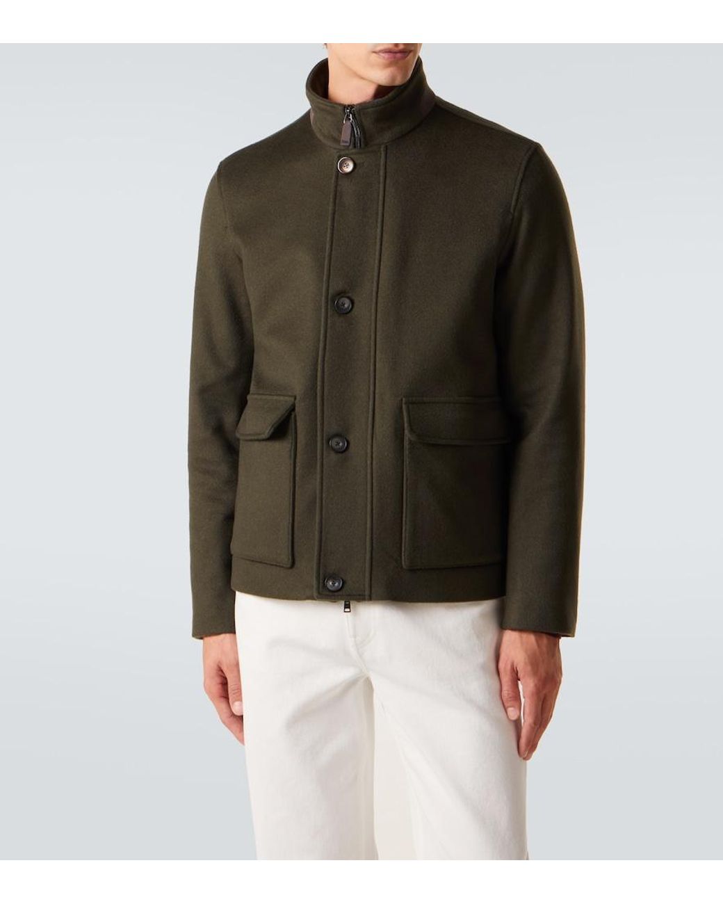 Herno Green Cashmere Jacket for men