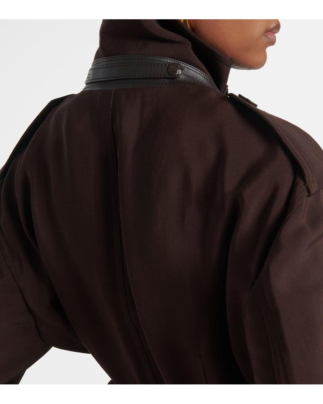 Tom Ford Brown Leather-Trimmed Field Jacket