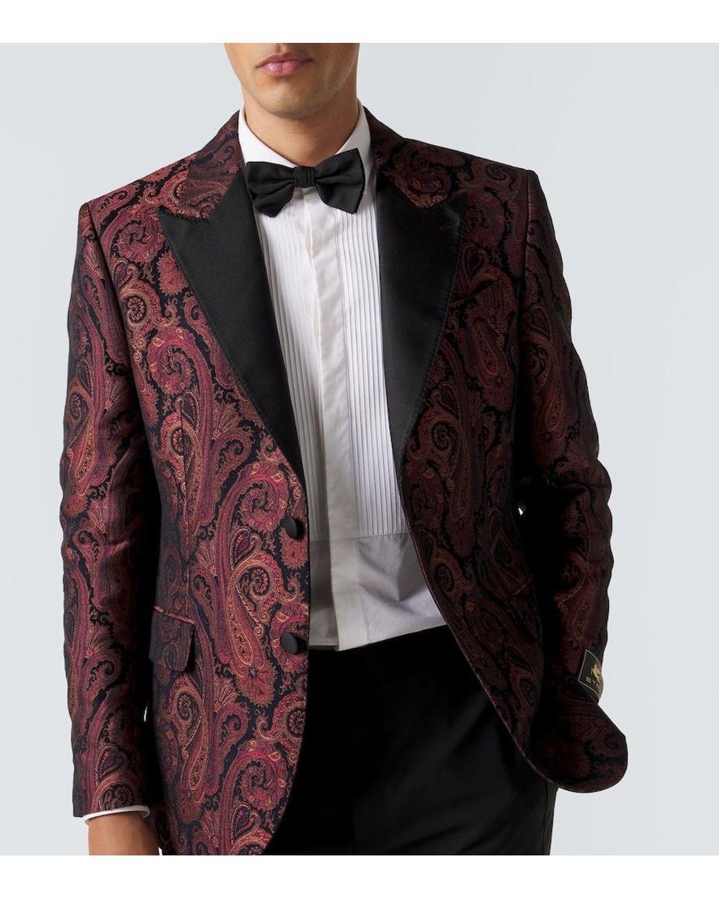 Etro Brown Paisley Jacquard Blazer for men