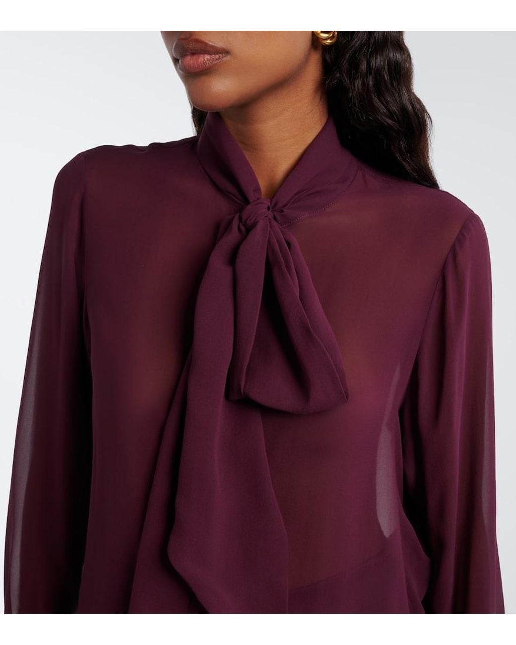 Nina Ricci Purple Silk Chiffon Blouse