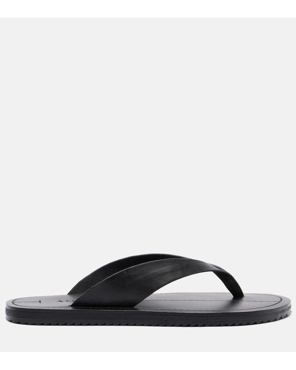 A.Emery Brown Flora Leather Thong Sandals