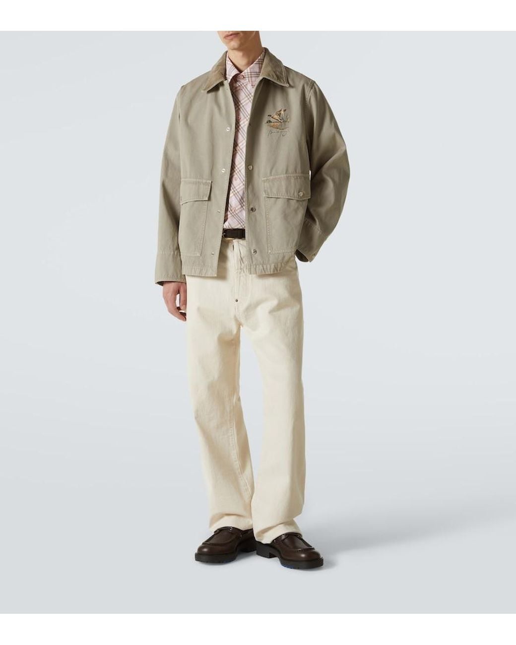 Burberry Natural Check Cotton Bowling Shirt for men