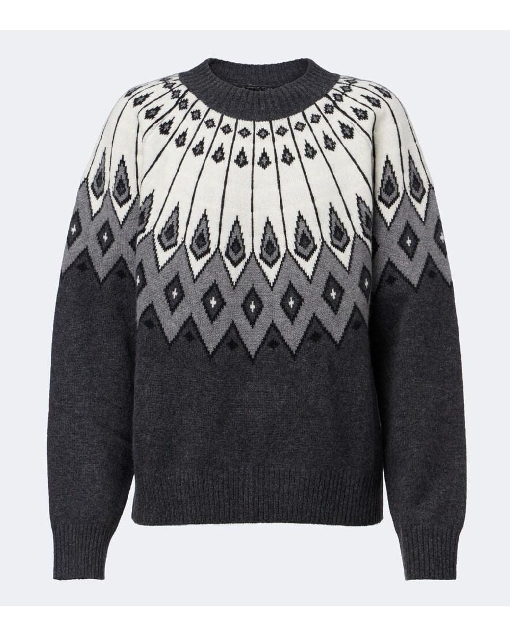 Loulou de Saison Gray Hans Jacquard Cashmere Sweater
