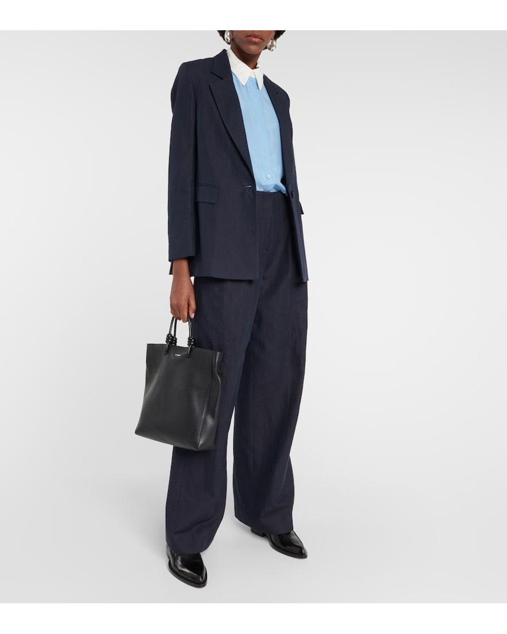 Dorothee Schumacher Blue Colorblock Silk Blouse
