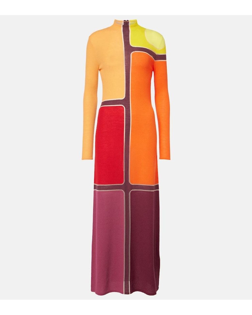 Gabriela Hearst Red Apollonis Wool And Cashmere Maxi Dress