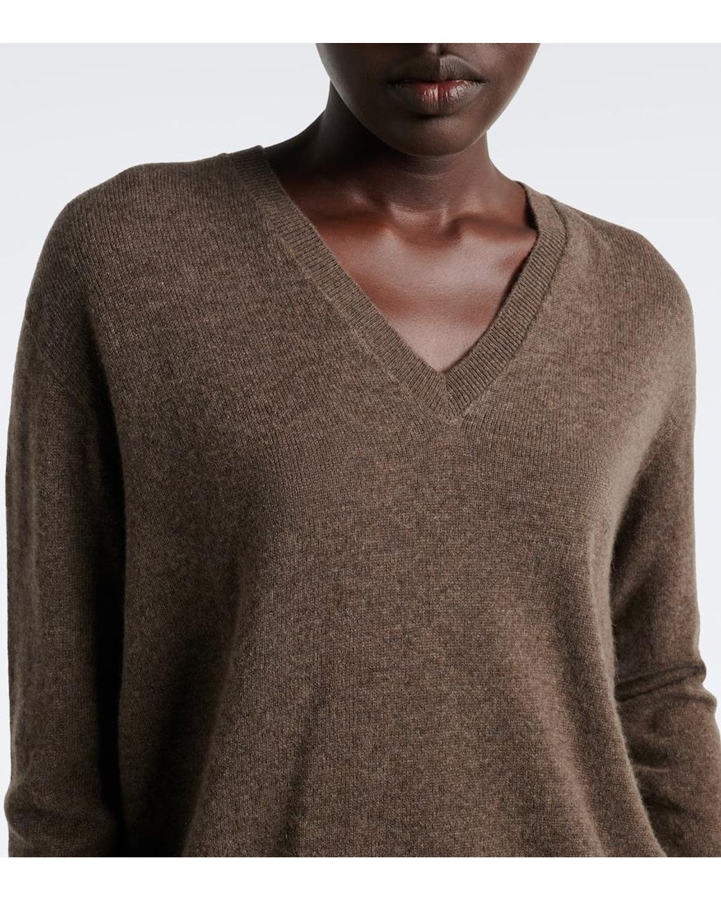 The Row Brown Phora Cashmere Sweater