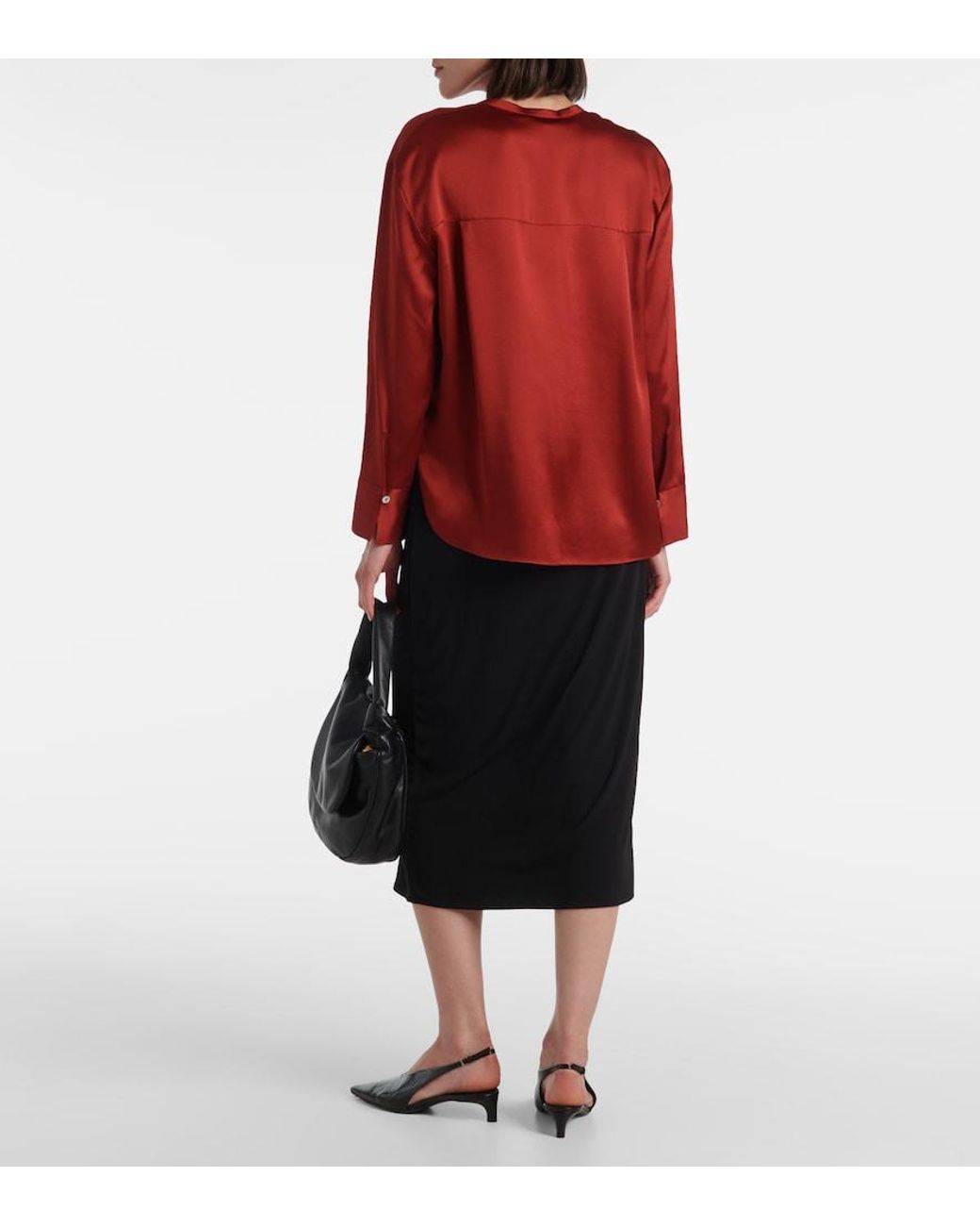 Vince Red Silk Blouse