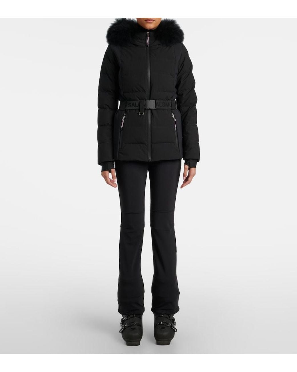 Yves Salomon Black Doudoune 64Cm Ski Jacket