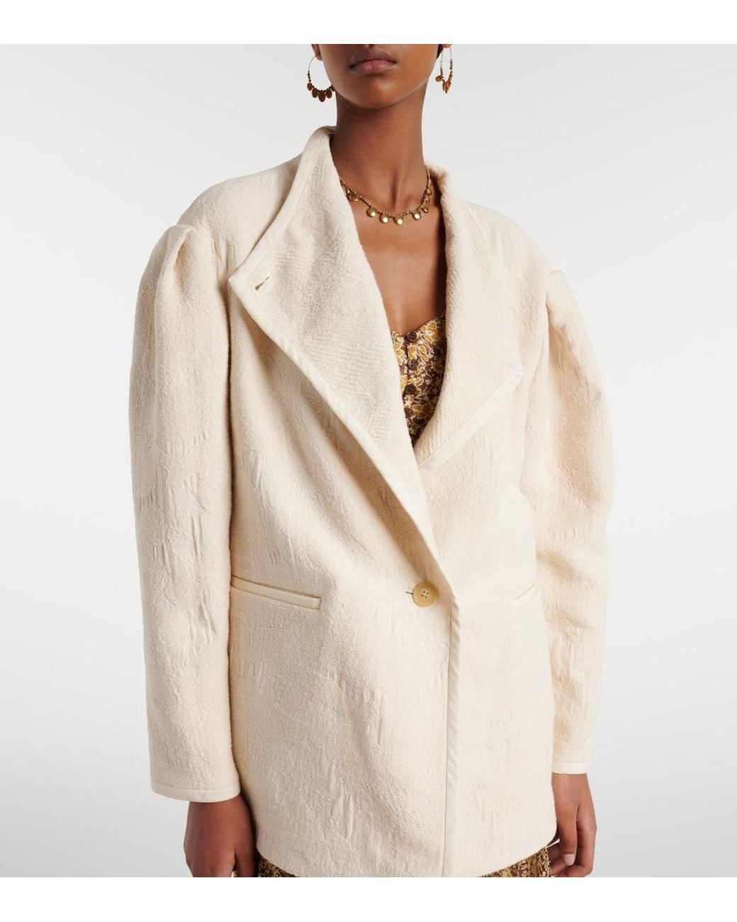 Isabel Marant Natural Uadie Padded Cotton Jacket