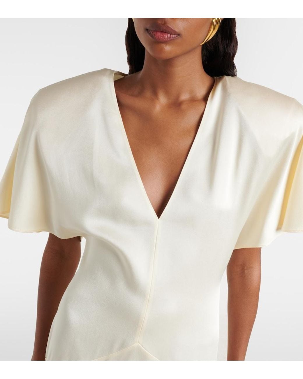 Stella McCartney White Satin Midi Dress