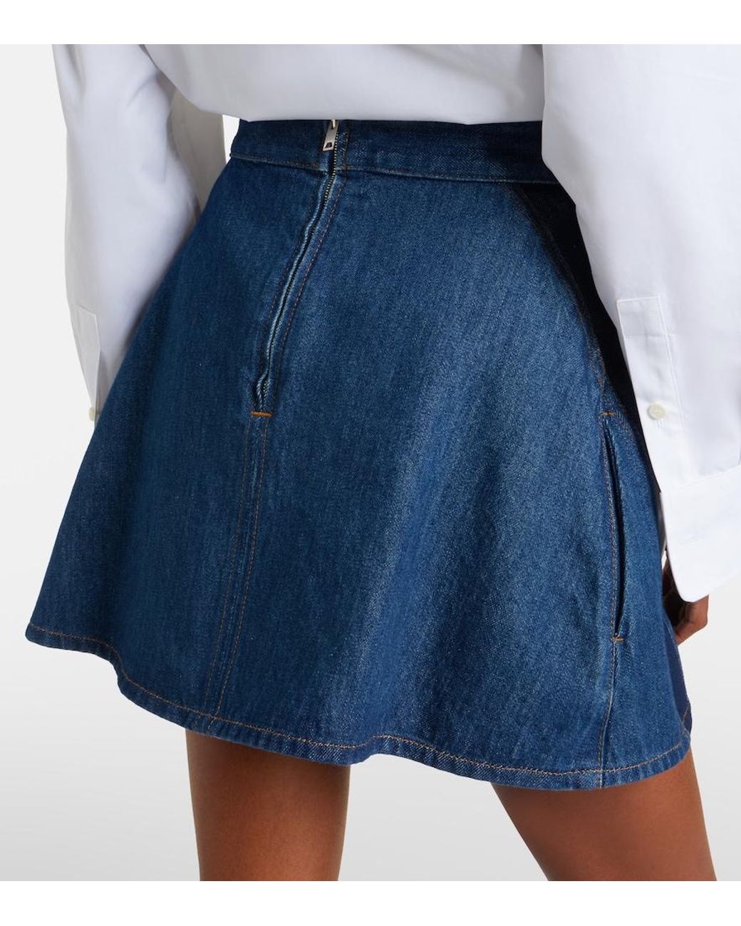 Givenchy Blue Logo Denim Miniskirt