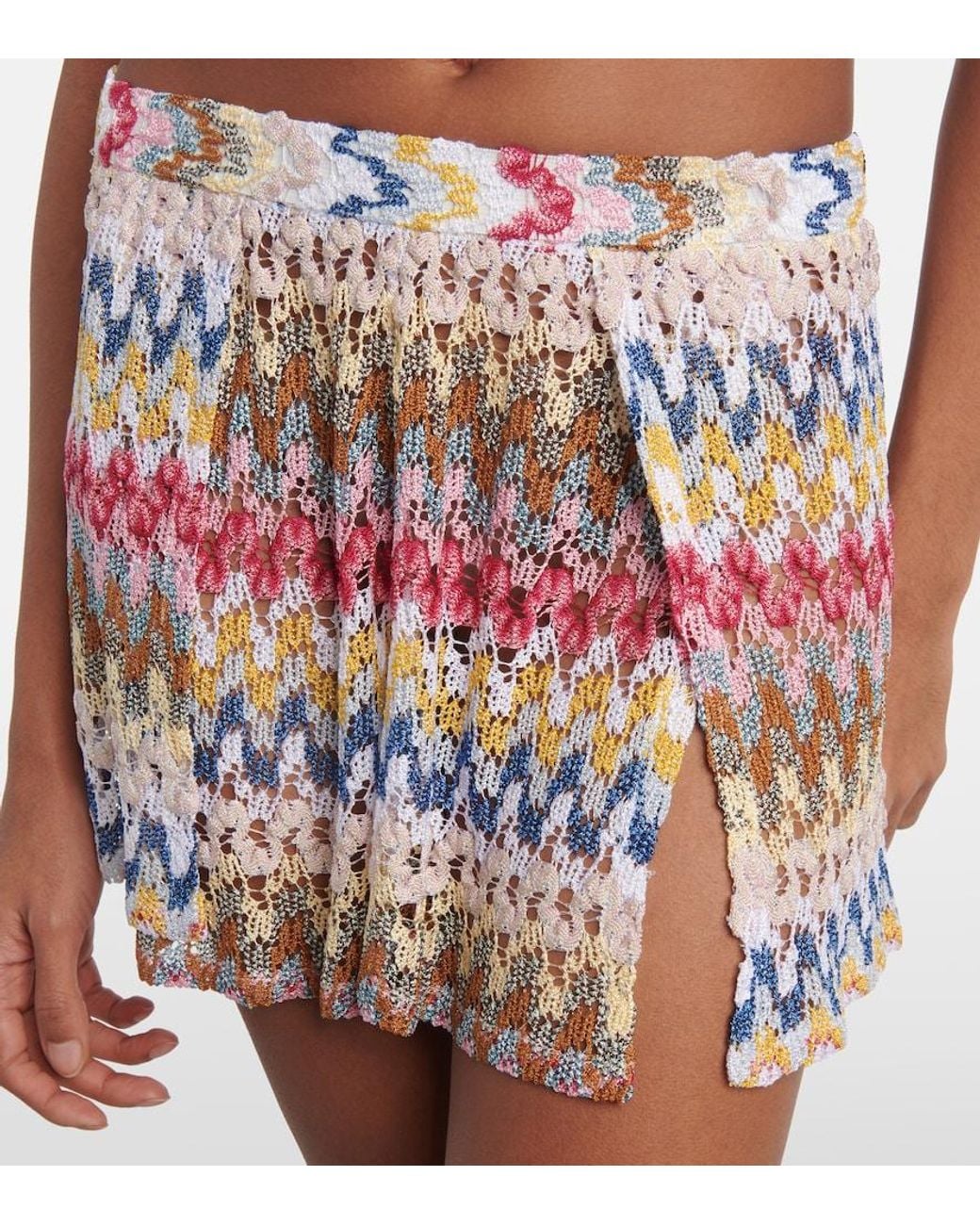 Missoni White Knitted Lame Shorts