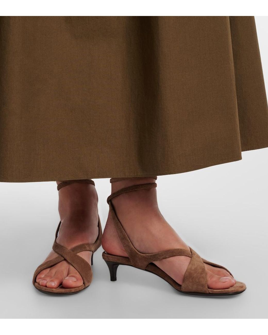 Khaite Brown Liria Suede Sandals