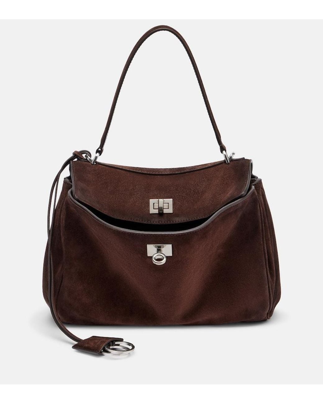 Balenciaga Brown Rodeo Small Suede Top-Handle Bag