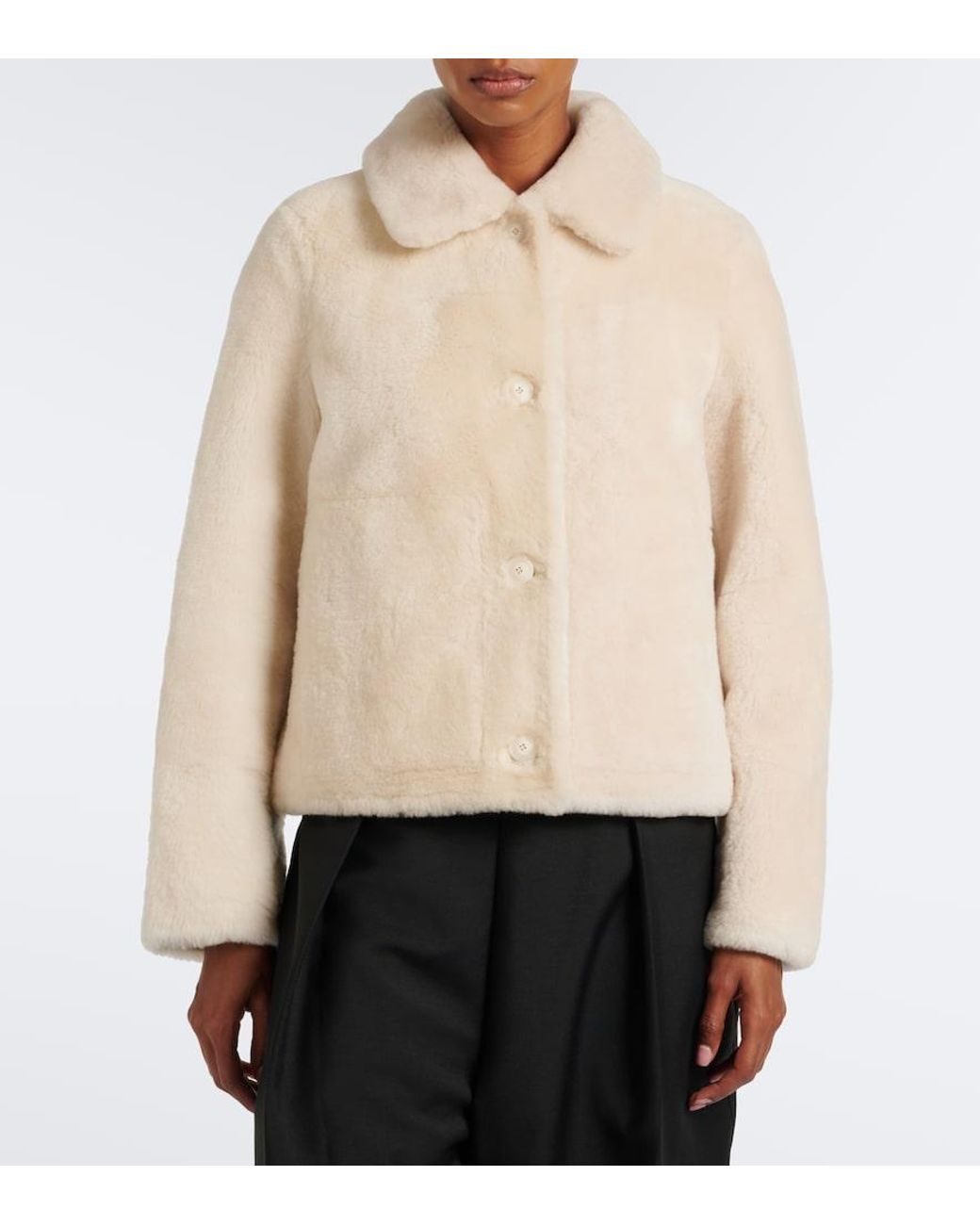 Yves Salomon Natural Shearling Jacket