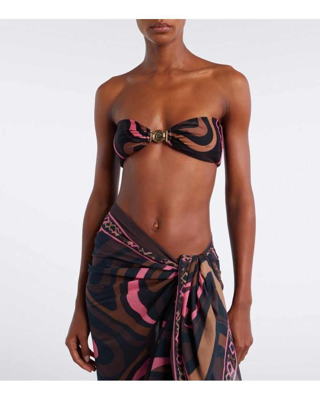 Emilio Pucci Multicolor Marmo Bikini Top