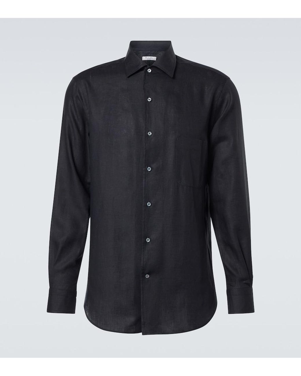 Loro Piana Blue Andre Linen Shirt for men