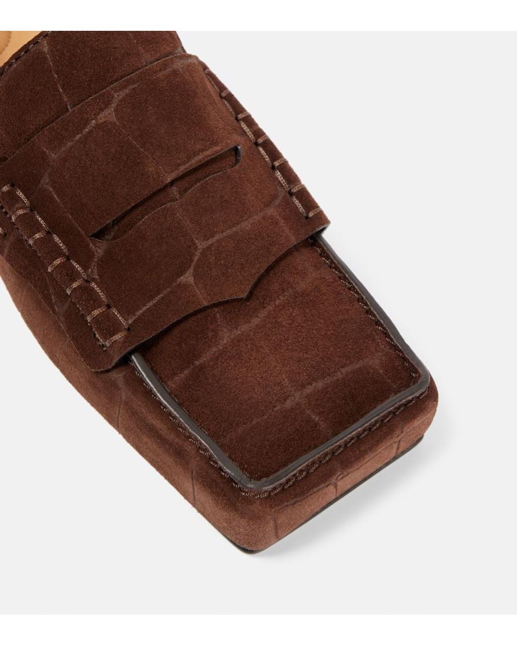 Jacquemus Brown Carre Leather Penny Loafers