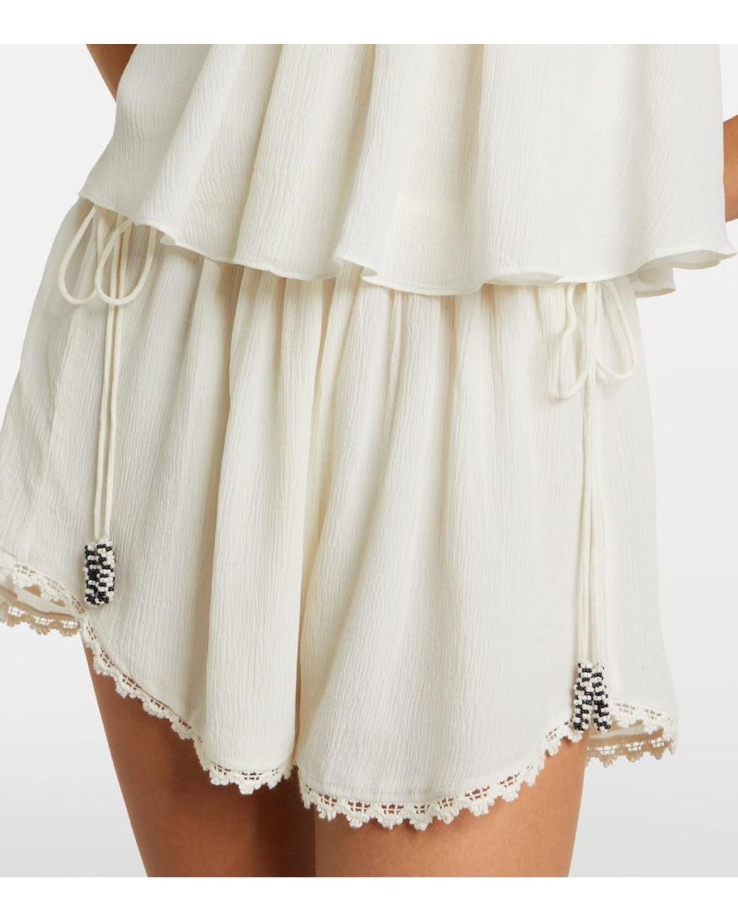 Isabel Marant Natural Nilany Beaded Silk Romper