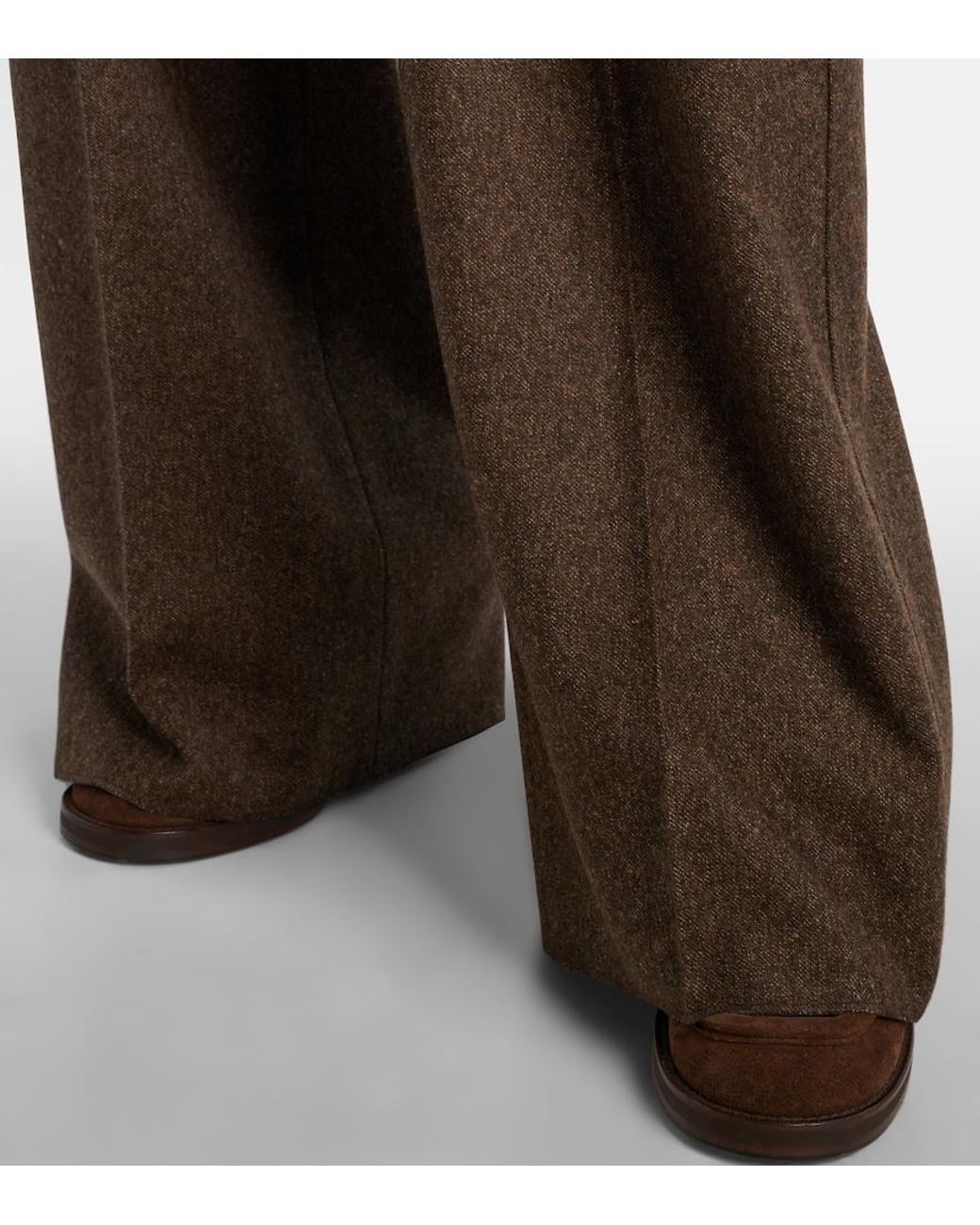 Max Mara Brown Virgin Wool Straight Pants