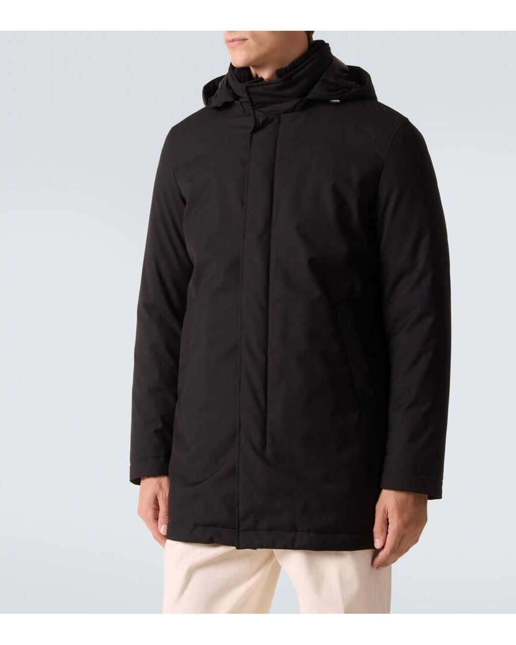 Herno Black Hooded Down Jacket for men