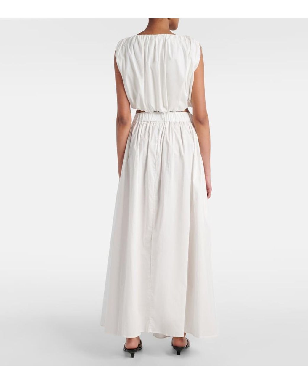 Adriana Degreas White Cotton Maxi Skirt