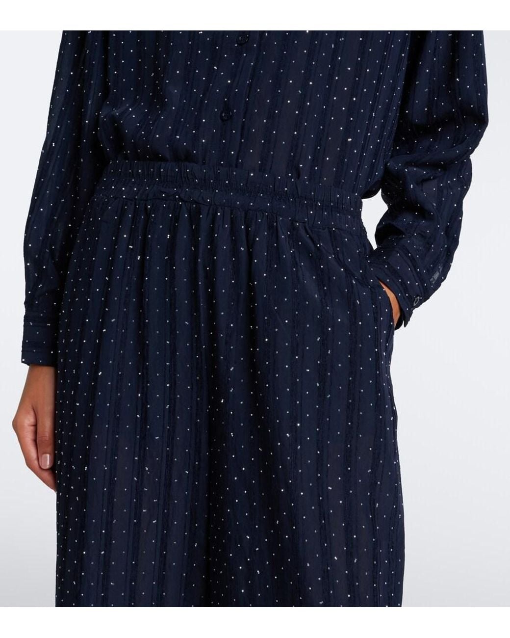Melissa Odabash Blue Trisha Embellished Palazzo Pants