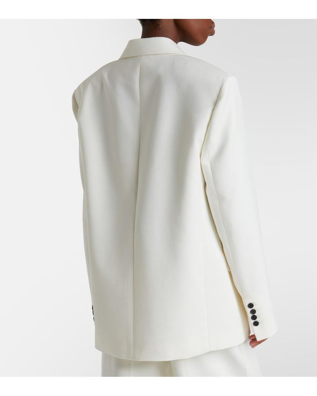 Frankie Shop White Newark Double-Breasted Blazer
