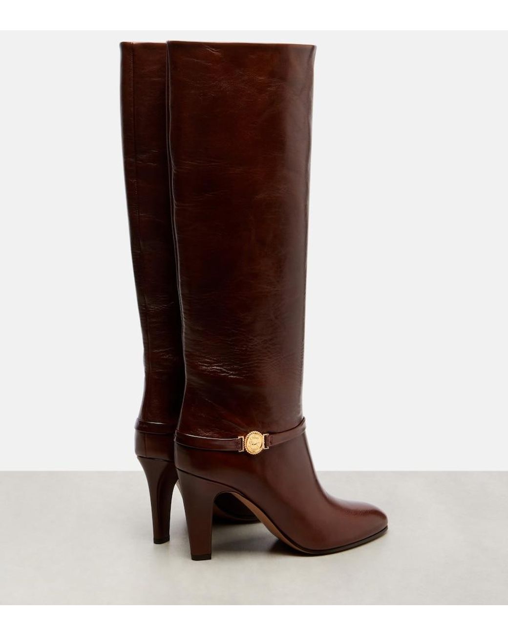 Chloé Brown Eve 85 Leather Knee-High Boots