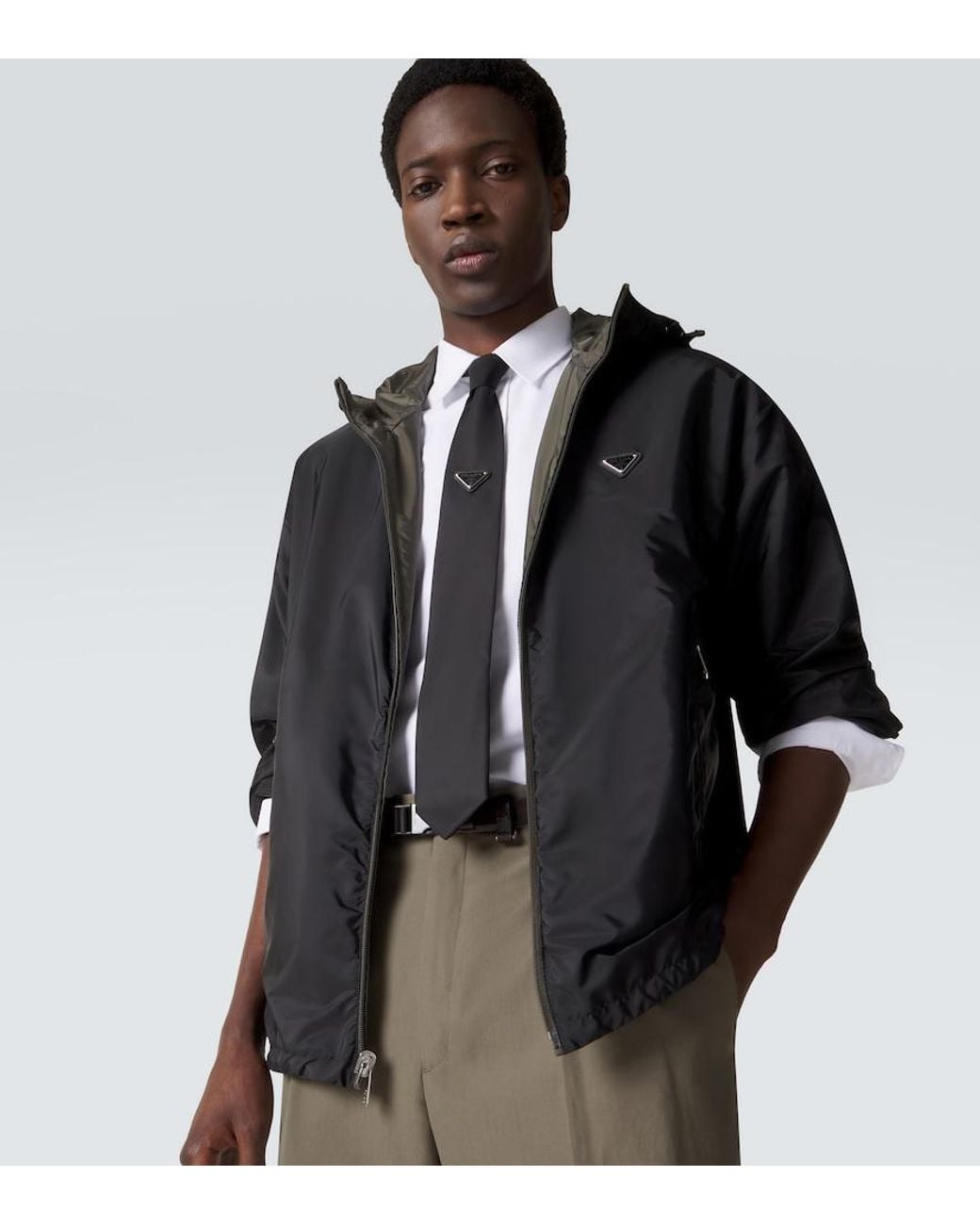Prada Krawatte Aus Re-Nylon in Black für Herren