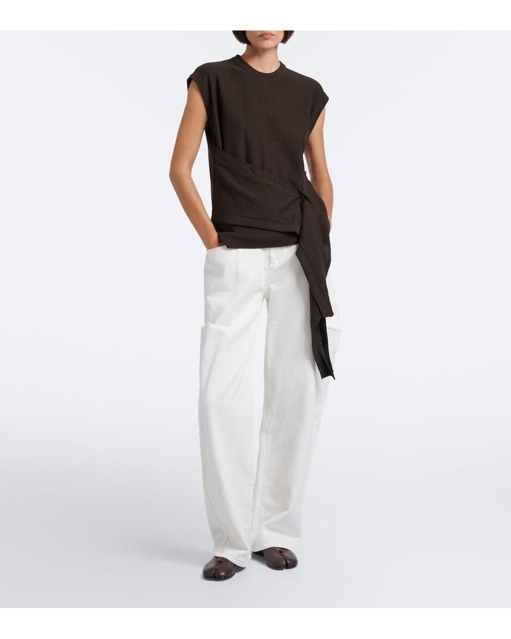 Maison Margiela Brown Tabi Leather Ballet Flats