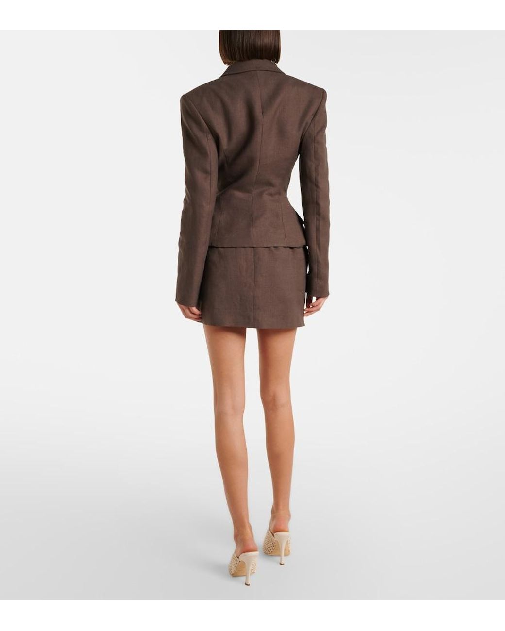 Magda Butrym Brown Linen Miniskirt