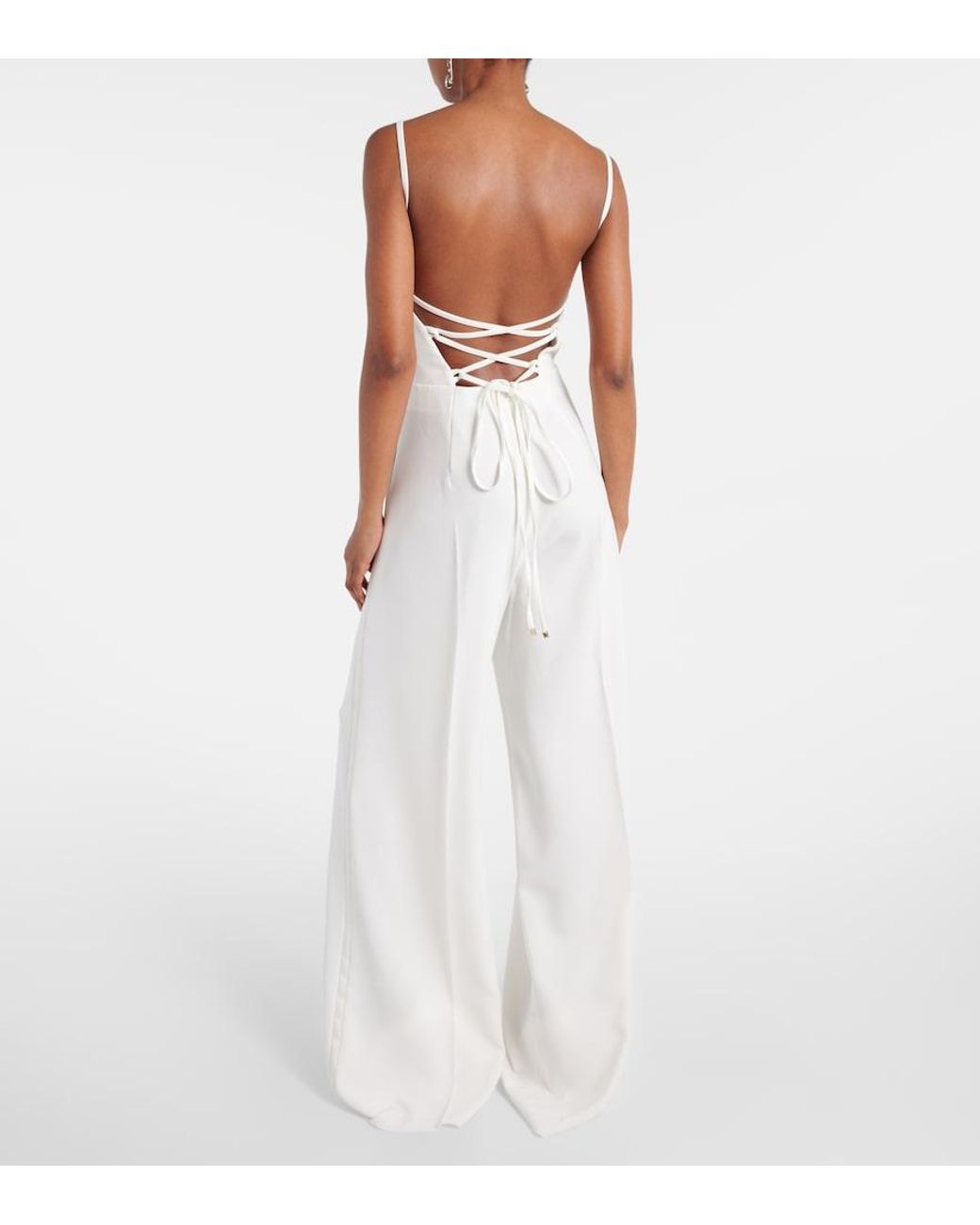 Max Mara White "Elvy Wide-Leg Jumpsuit