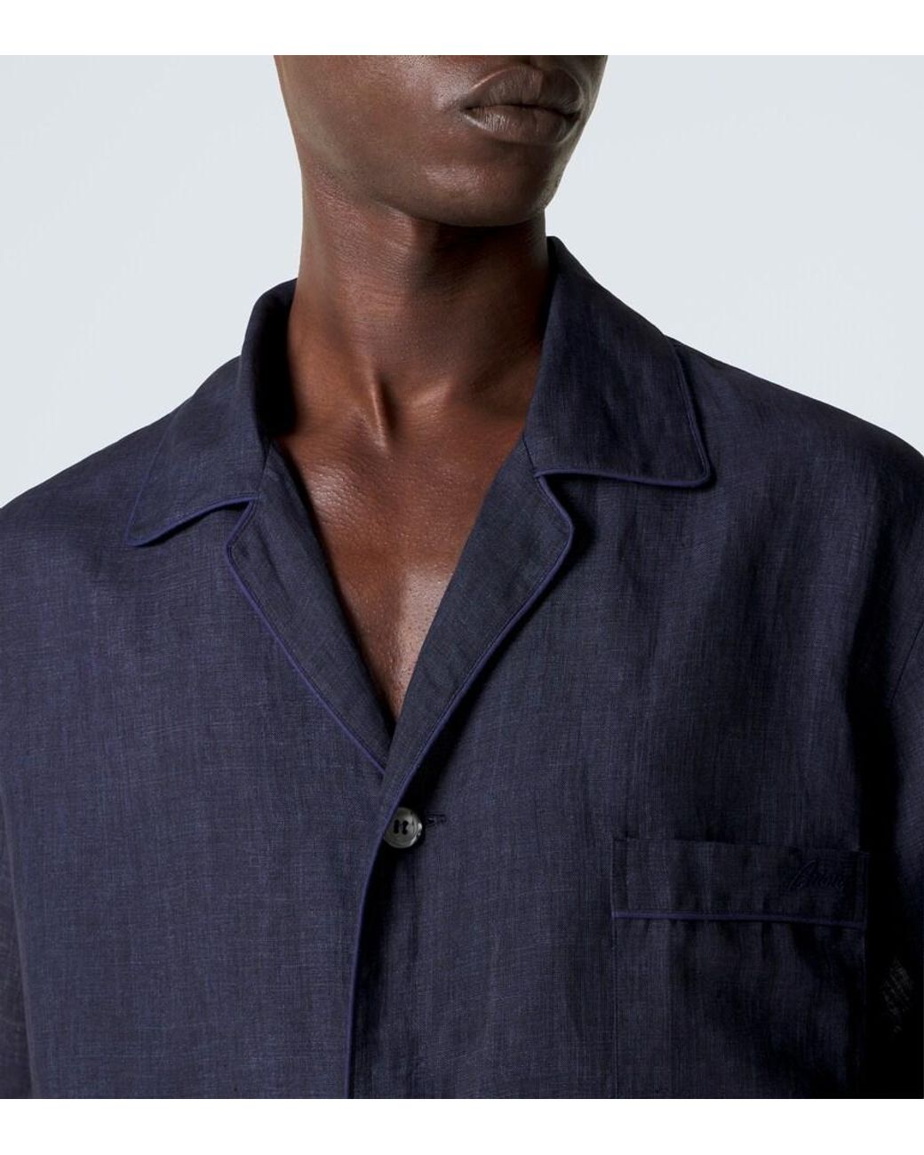Camicia Bowling di Brioni in Blue da Uomo