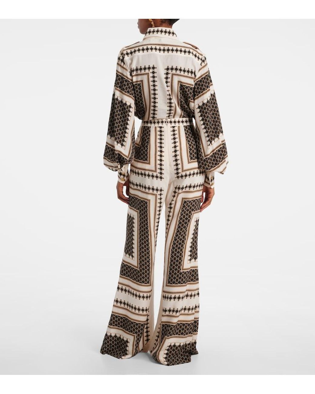 Zimmermann Metallic Printed Wide-Leg Pants