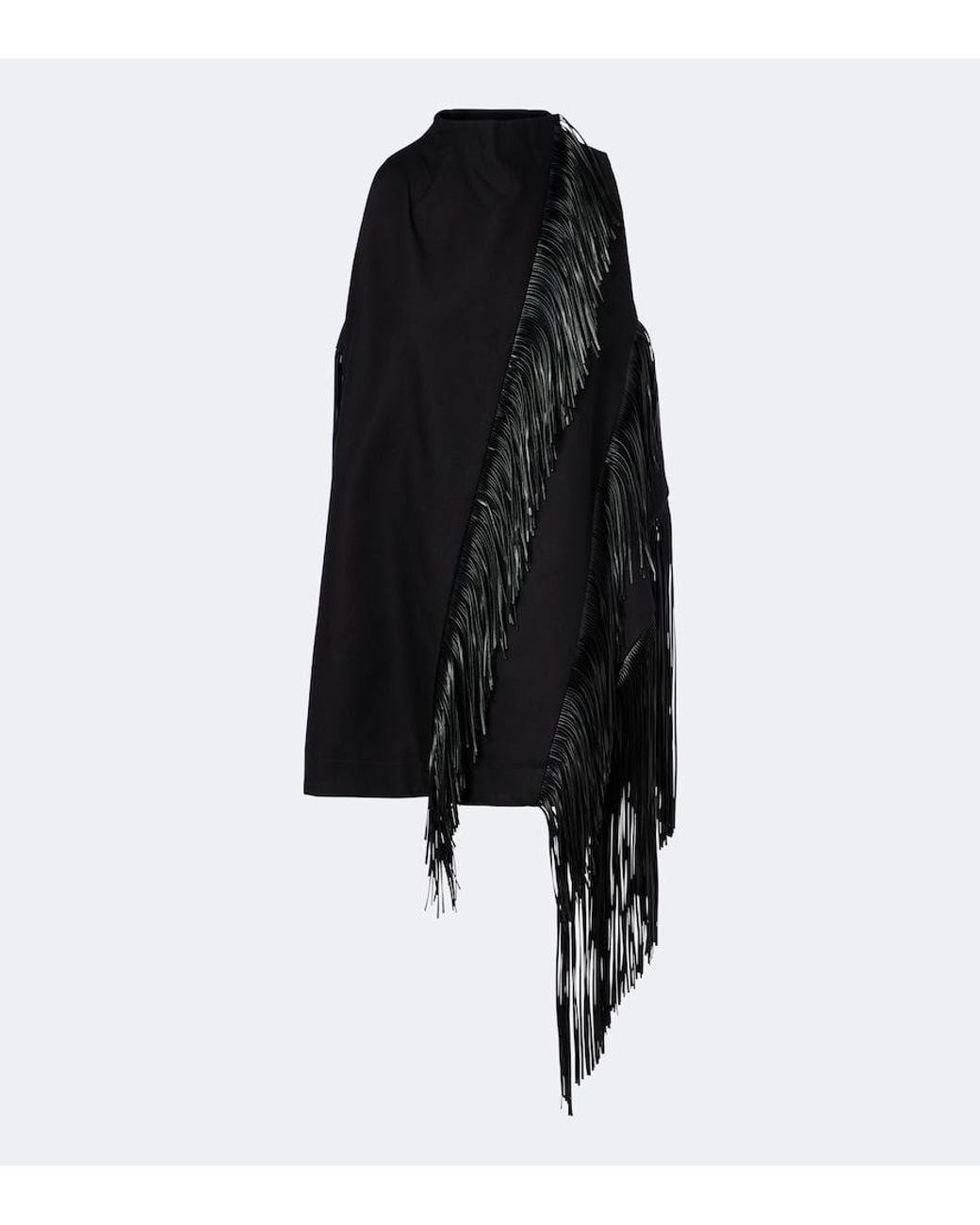 Sportmax Black Fringed Halterneck Cotton Top