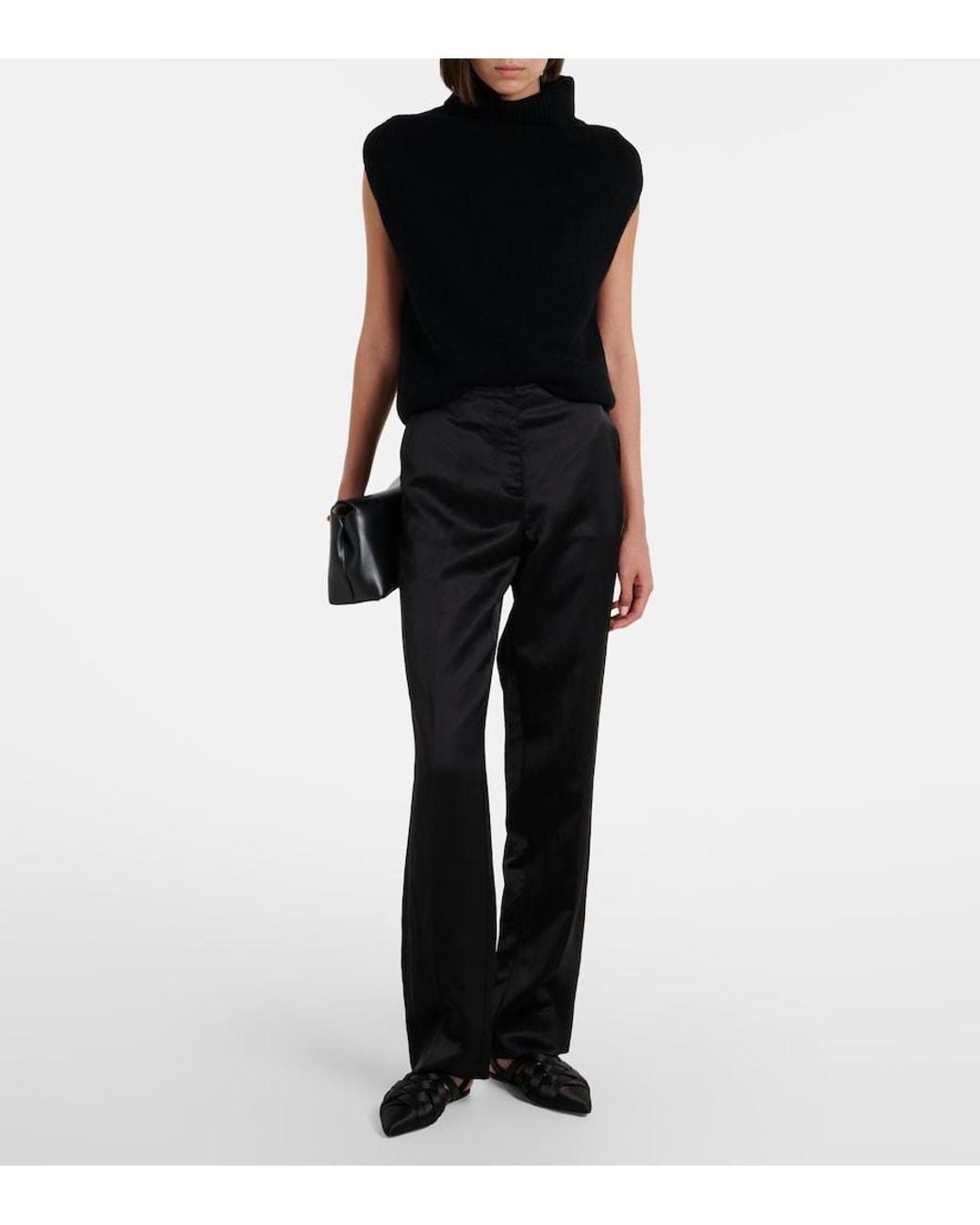 Jardin Des Orangers Black Turtleneck Wool And Cashmere Sweater Vest
