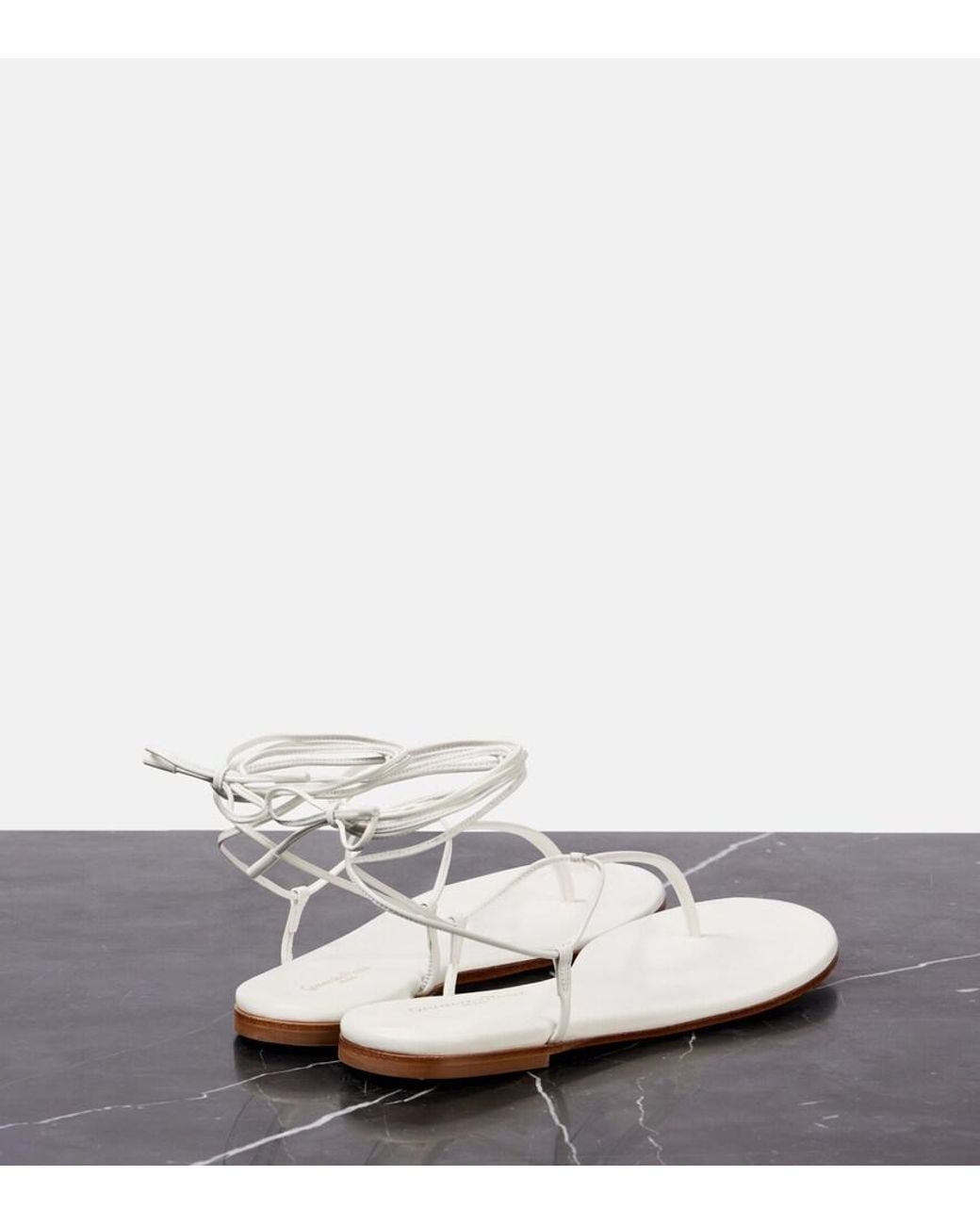 Gianvito Rossi White Gwyneth Leather Sandals