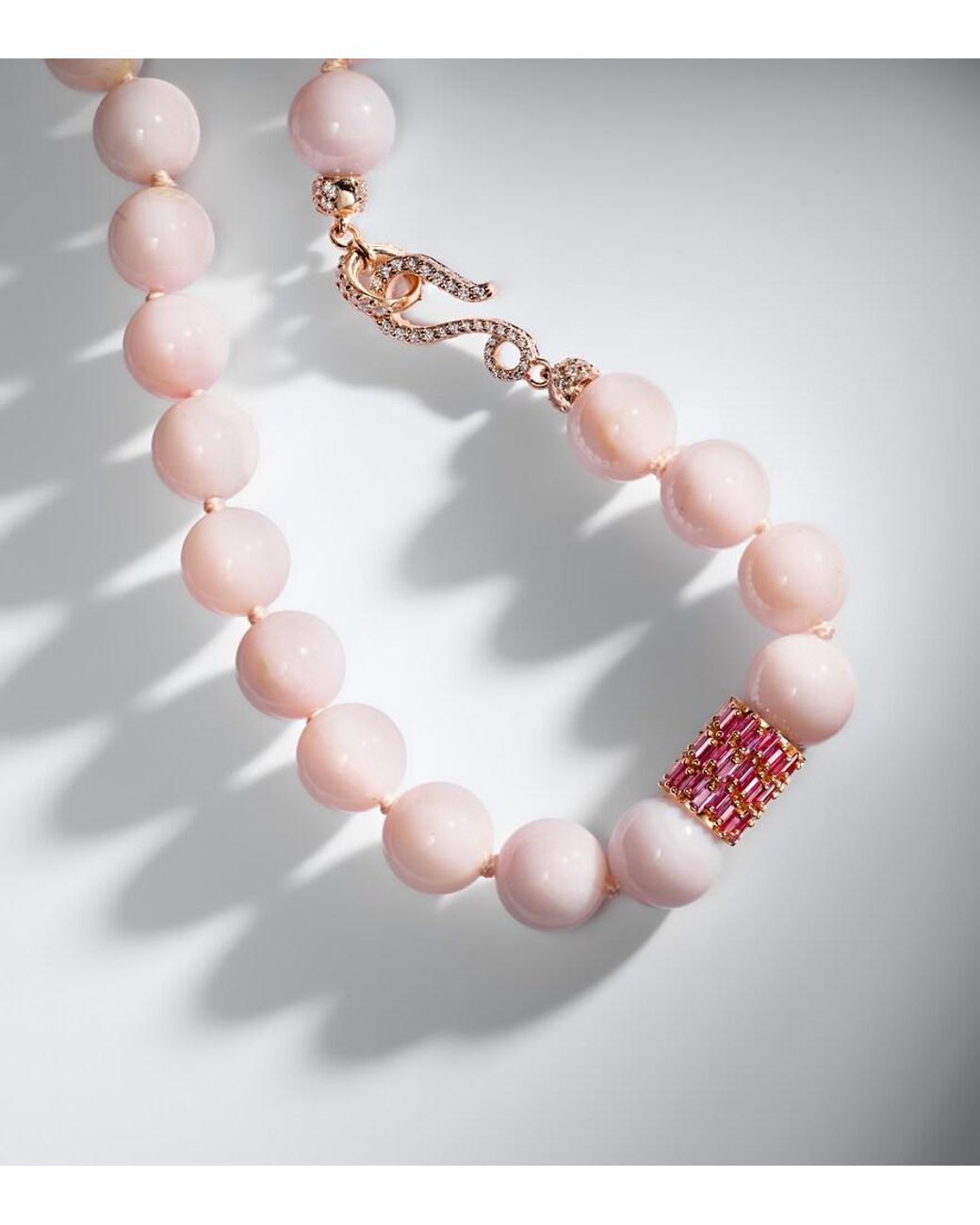Suzanne Kalan Pink Infinite 18Kt Rose Beaded Necklace With Gemstones