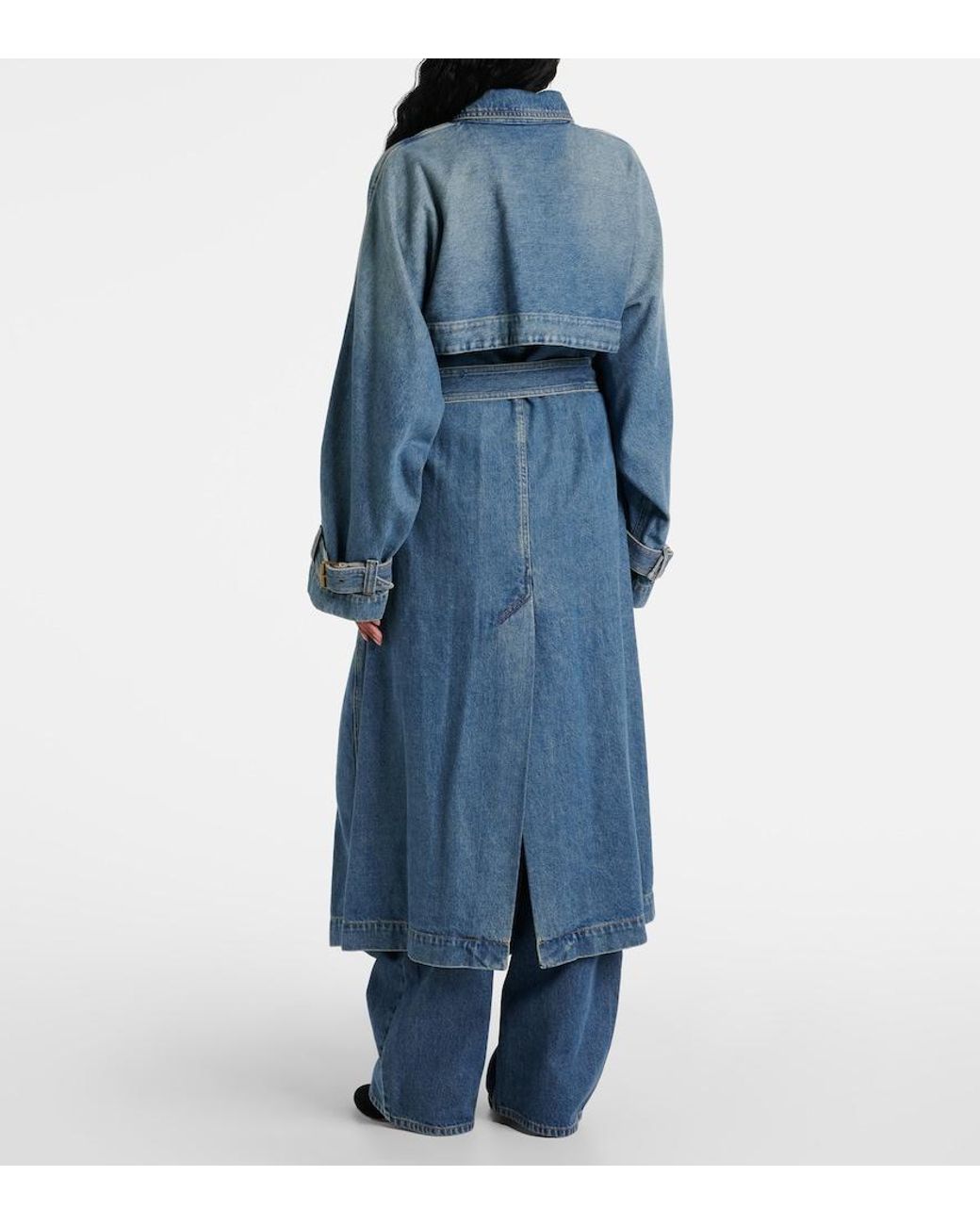 Isabel Marant Blue Denim Trench Coat With Belt