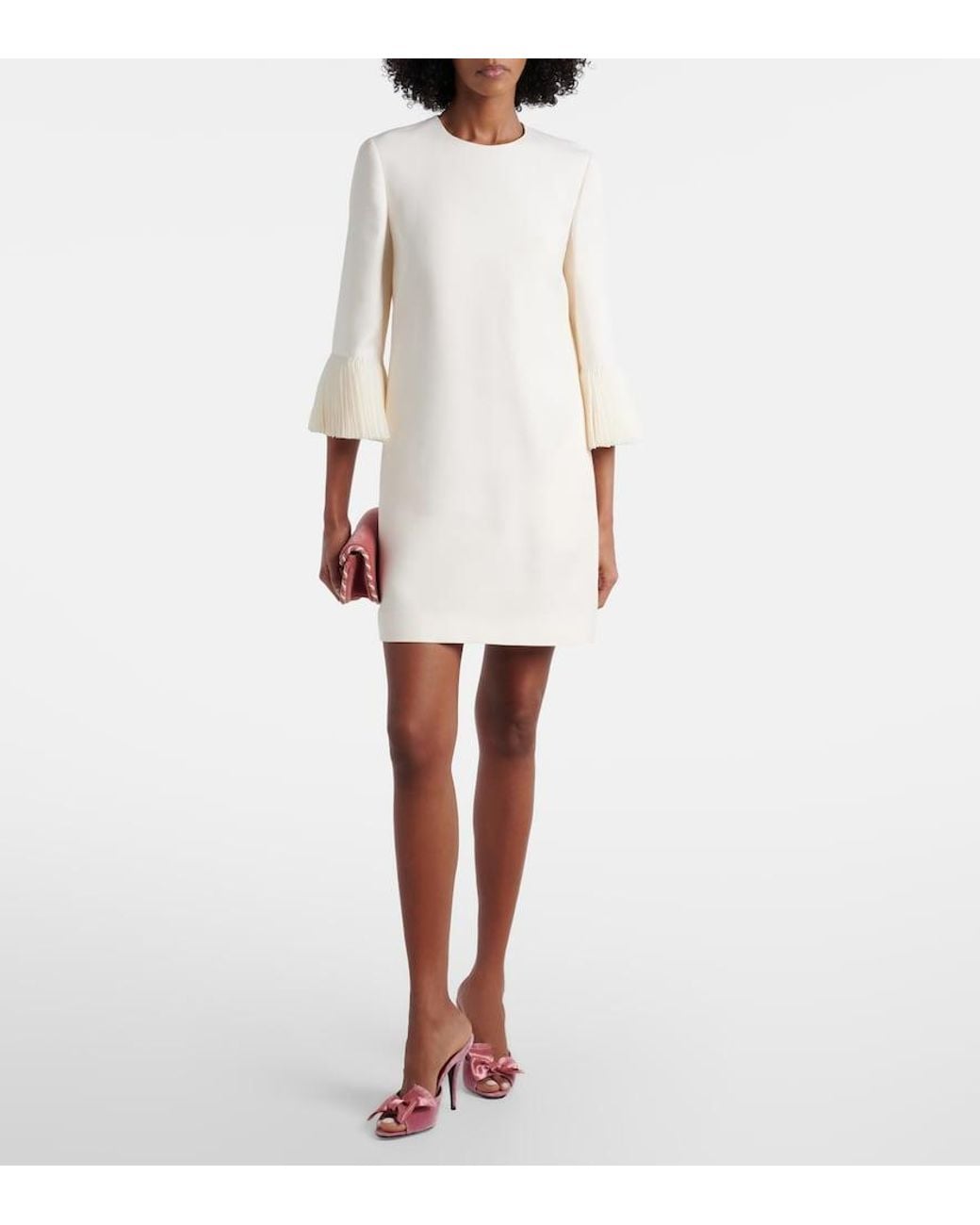 Valentino Garavani White Wool And Silk Minidress