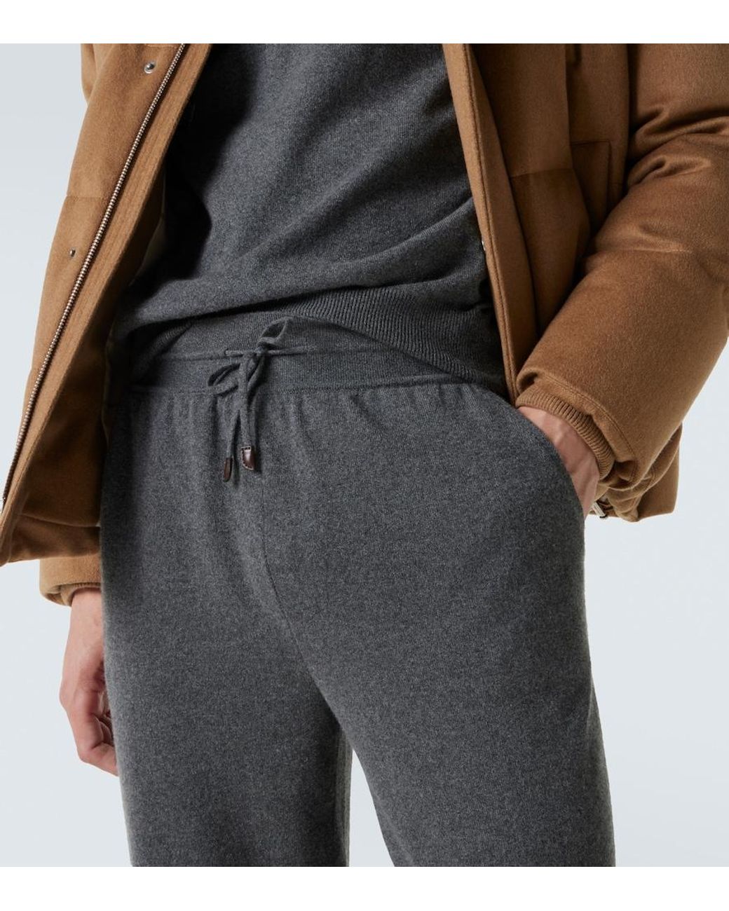 Loro Piana Gray Cashmere Sweatpants for men