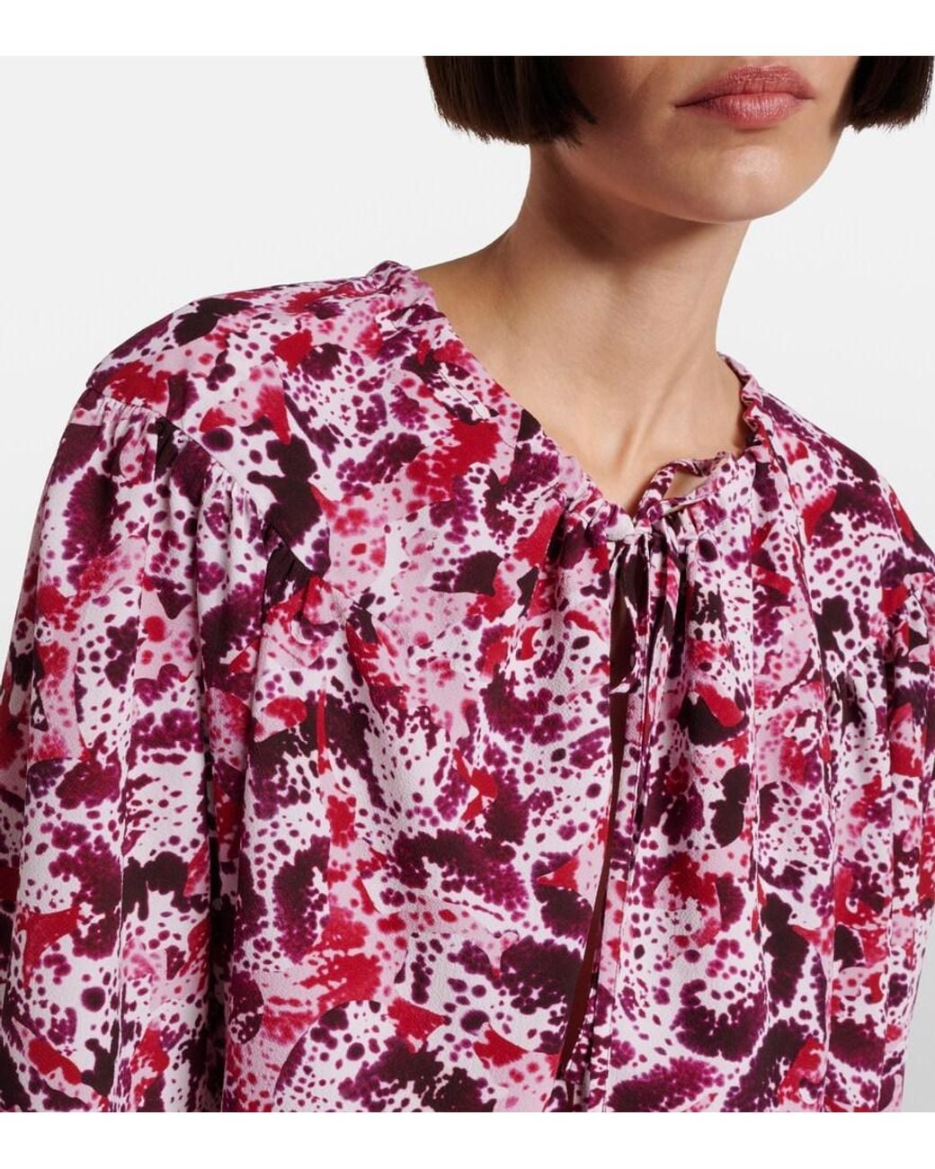 Dries Van Noten Red Printed Midi Dress