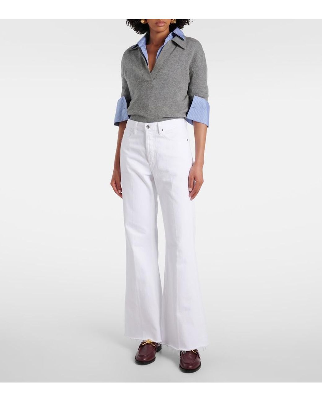 FRAME White The Lax Flared Jeans