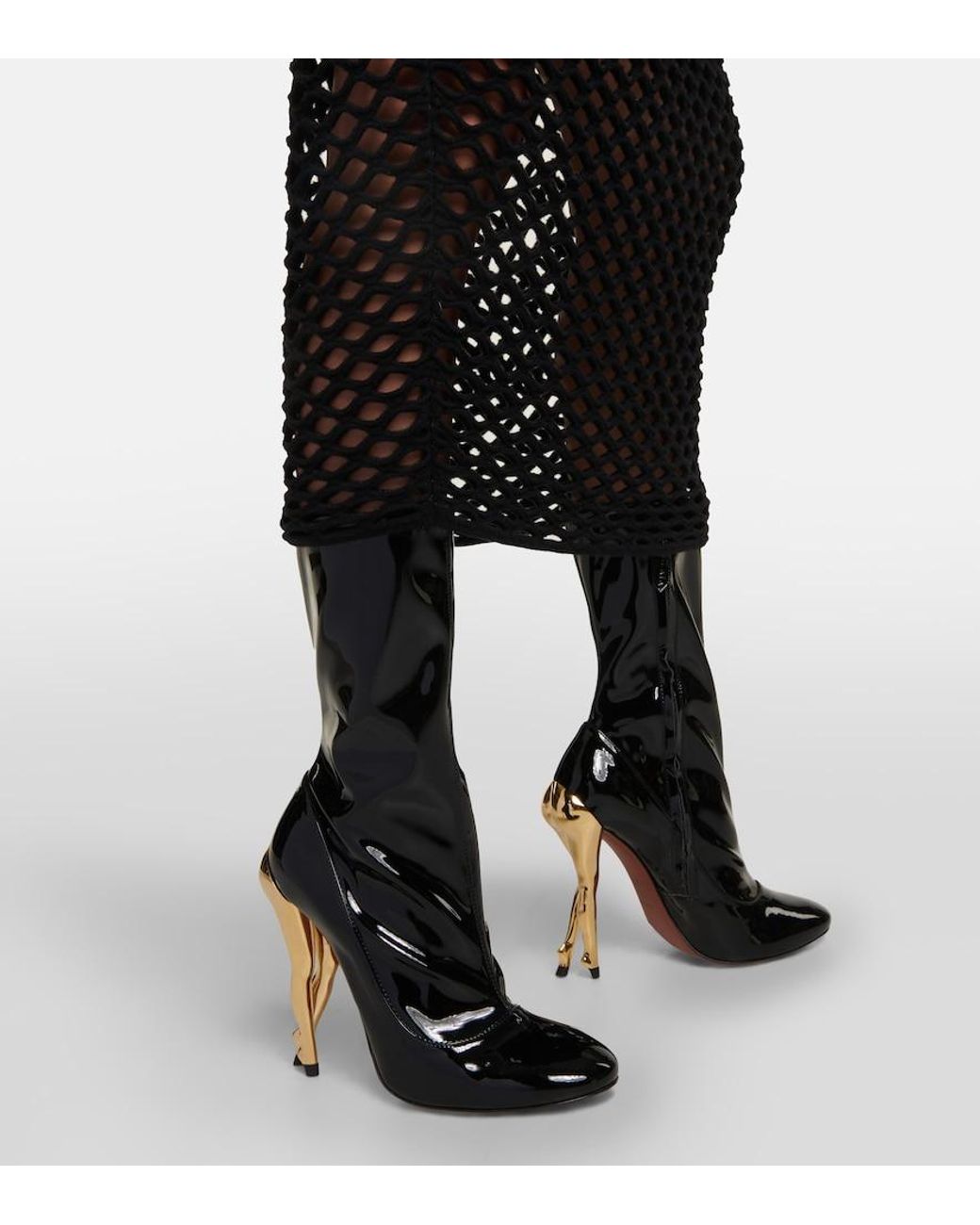 Alaïa Black Cabaret Mid-Calf Boots