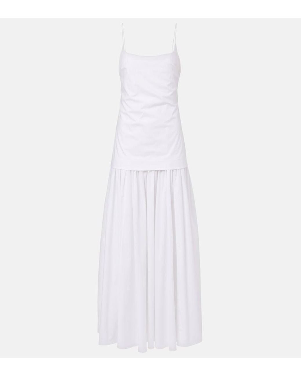 Staud White Ari Cotton Maxi Dress